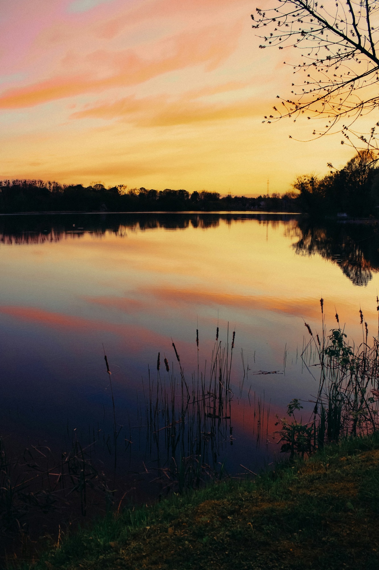 Sunset over a calm Minnesota lake