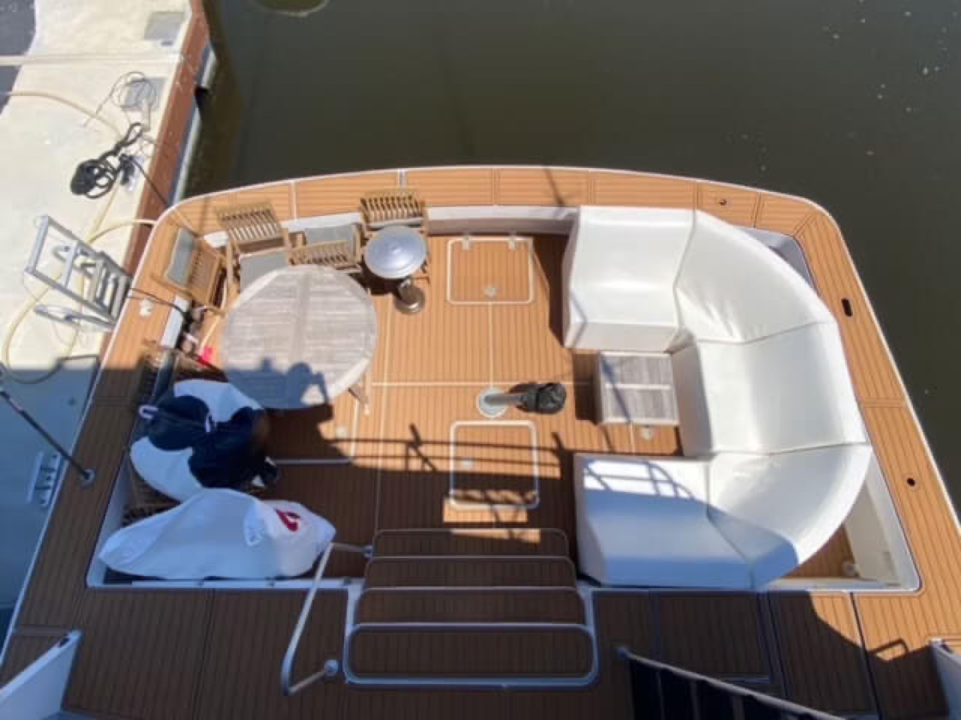 Boat cockpit with SeaDek flooring